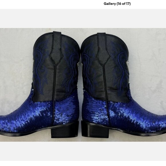 White Diamond Youth Girl Sequins Pointed Cowgirl Boots sz 20 or 4.5-5 US - Picture 15 of 16